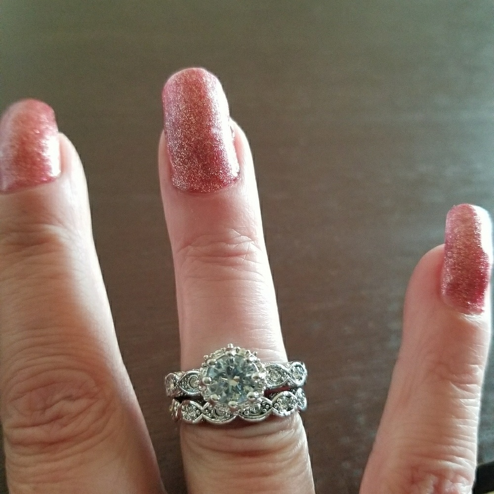 Sterling Silver White Sapphire Ring Size 8